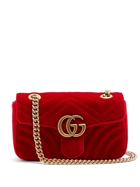 red velvet gucci bag|gucci marmont shoulder bag red.